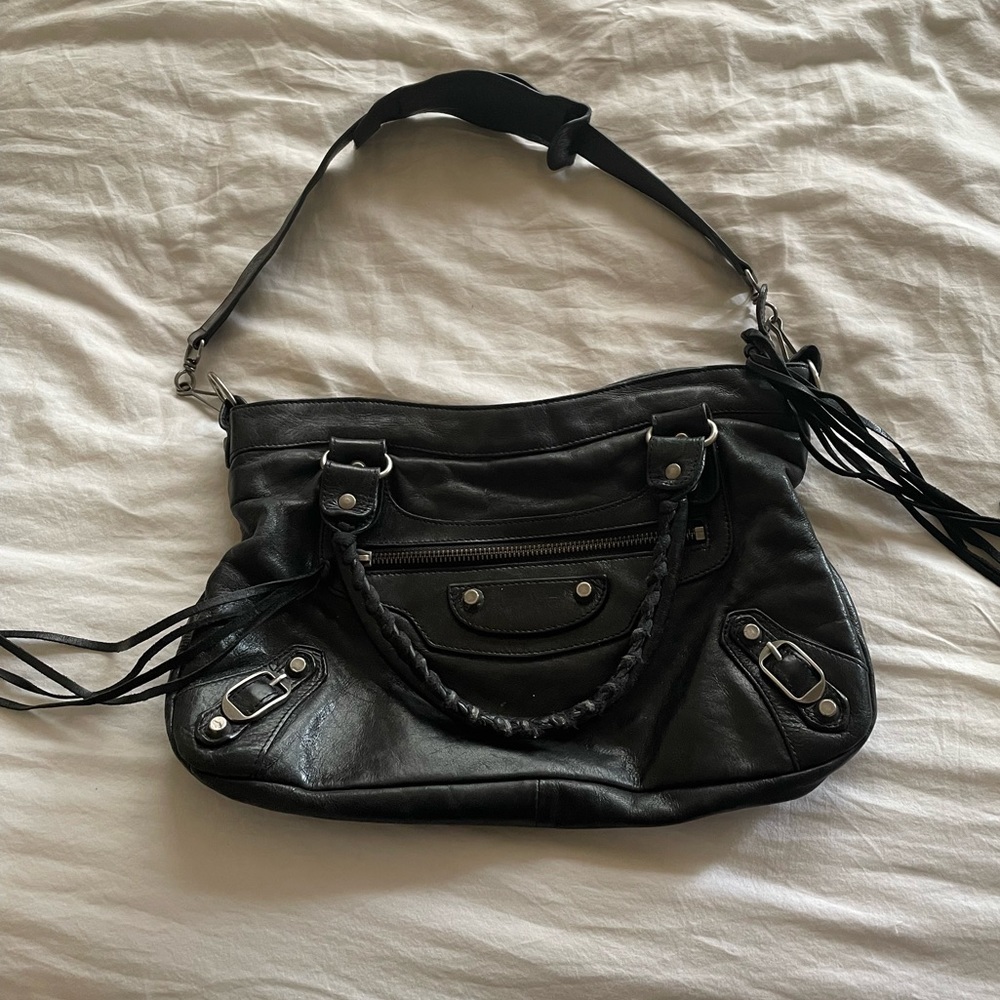 Balenciaga leather lambskin tote bag